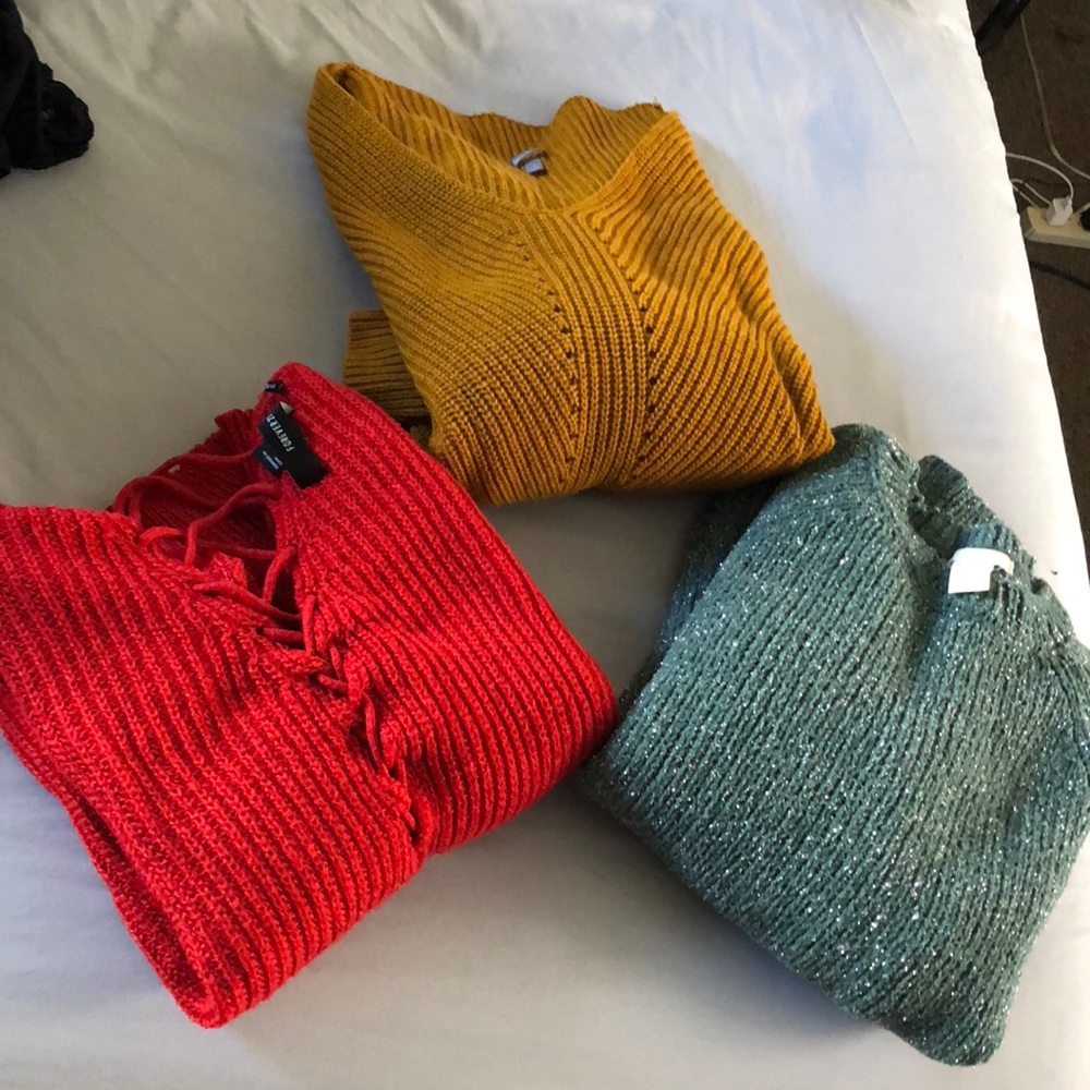 Sweaters (3). Like new. Size small.